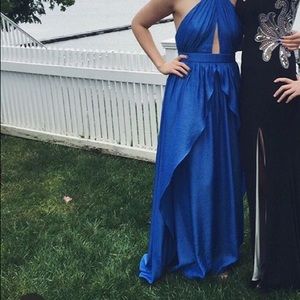 Lulu’s Royal Blue High Neck Maxi Dress